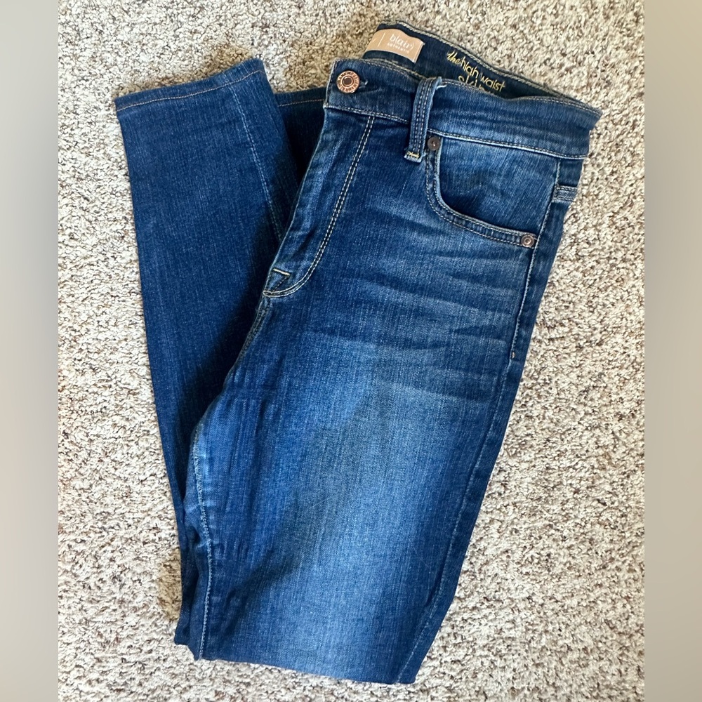 7 For All Mankind High Waist Skinny Jeans - Dark Blue